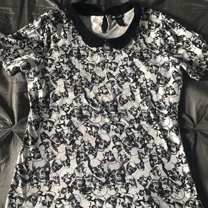 Peter Pan collar Skull top